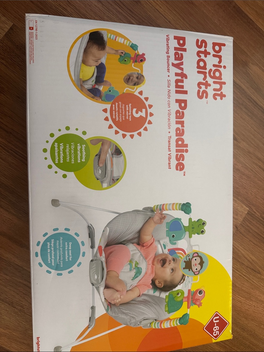 Bright Starts Playful Paradise Baby Bouncer - White & Multicolor
